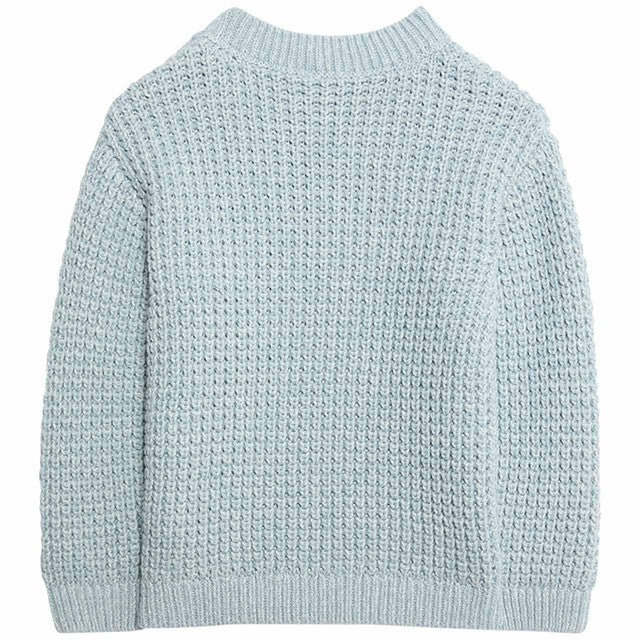 M&S boys pure cotton open knit jumper blue 6-9 months, imported from the UK