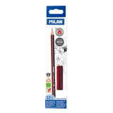 Milan HB Triangular Graphite Pencils with Eraser Box of 12