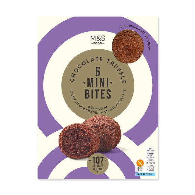 M&S chocolate truffle ice cream bites 204g, imported from the UK
