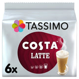 Tassimo Costa Latte Coffee Pods 6 Pack