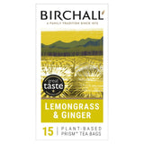 Birchall Lemongrass & Ginger Herbal Tea 15 Prism Tea Bags