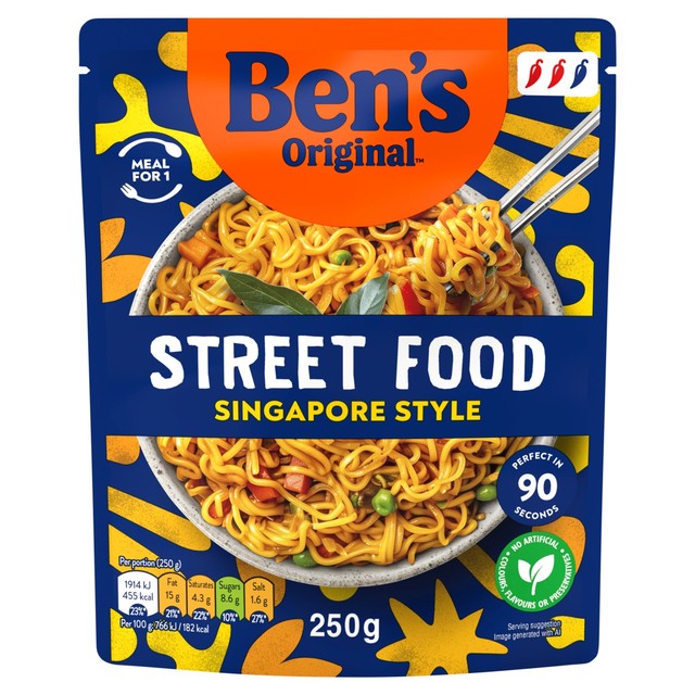 Ben's Original Singapore Style microwave noodles 250g - British product