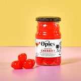 Opies cocktail cherries maraschino 225g, imported from the UK