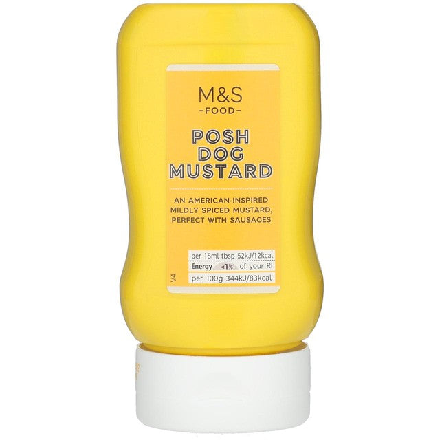M&S Posh Dog Mustard American style 300g, imported from the UK