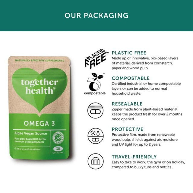 Together Health Omega 3 Fish-Free Algae Softgels (British brand)