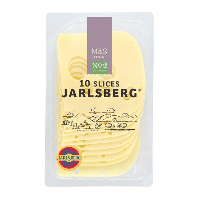 M&S sliced Jarlsberg cheese 10 slices 200g, imported from the UK