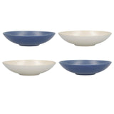 KitchenCraft Stoneware Coupe Blue Embossed Pasta Bowl Set 22cm