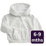 M&S Tommy Zip Up Hoodie Grey Marl Infant Hoodie 6-9 Months