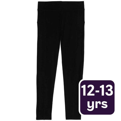 M&S Girls Cotton Rich Leggings, 12-13 Years, Black