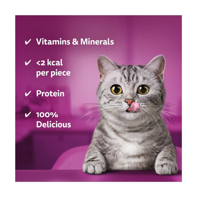 Whiskas Temptations salmon cat treat biscuits 60g (British brand)