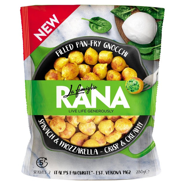 Rana filled pan-fry gnocchi spinach and mozzarella 280g, UK version