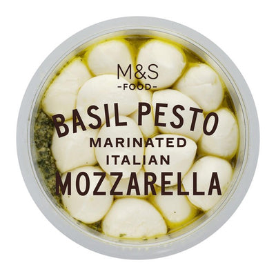 M&S Marinated Italian Pesto Mozzarella Cheese Balls 170g