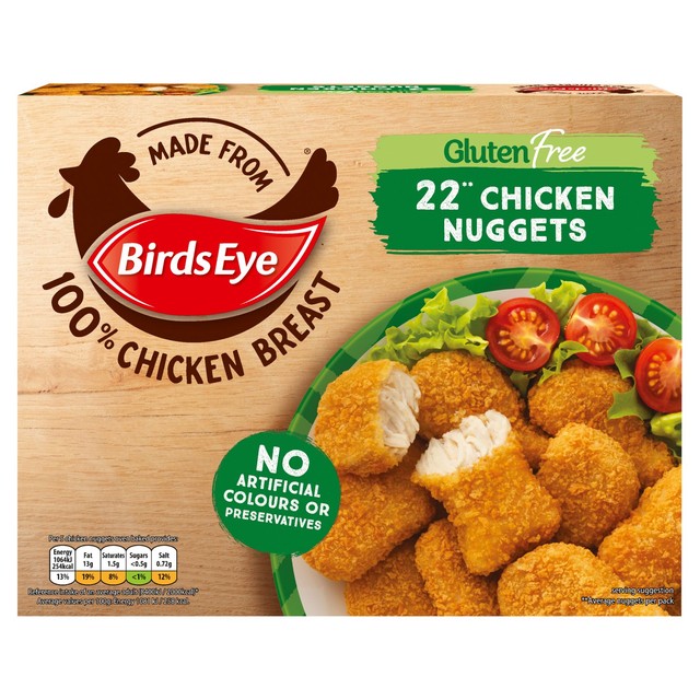 Birds Eye gluten-free chicken nuggets 455g - British product