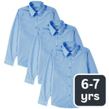 M&S Boys Slim Fit Easy to Iron Shirts Blue 6-7 Years, imported from the UK