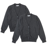 M&S Girls Pure Cotton Cardigan Grey 5-6 Years, imported from the UK