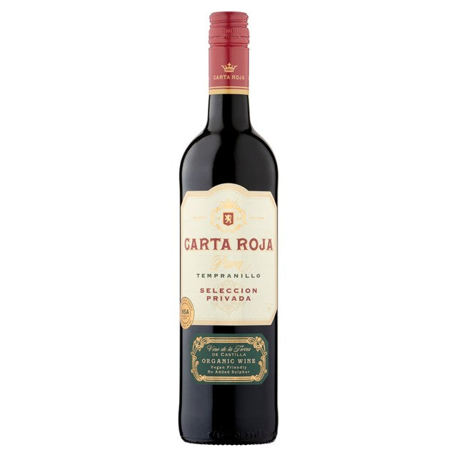 Carta Roja Tempranillo red wine Organic 75cl - British product
