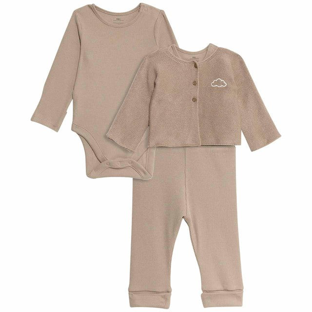 M&S cotton baby outfit brown 0-3 months, imported from the UK