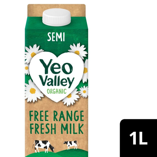 Yeo Valley Semi Skimmed Milk 1L (British brand)
