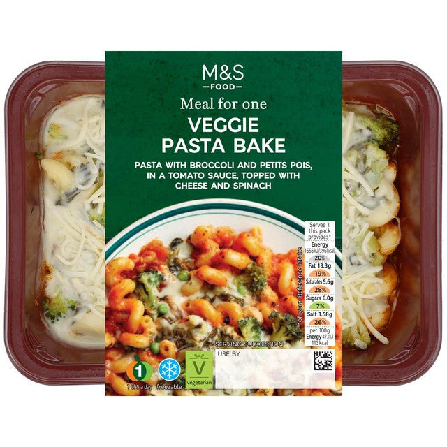 M&S veggie pasta bake 350g, imported from the UK