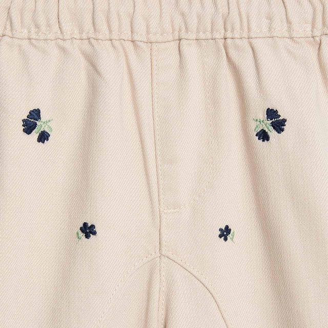 M&S floral embroidered cream baby jeans 6-9 months, imported from the UK