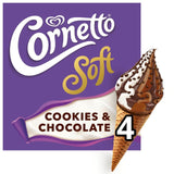 Wall's Cornetto Soft Cookie & Chocolate Ice Cream Cones 4 x 140ml