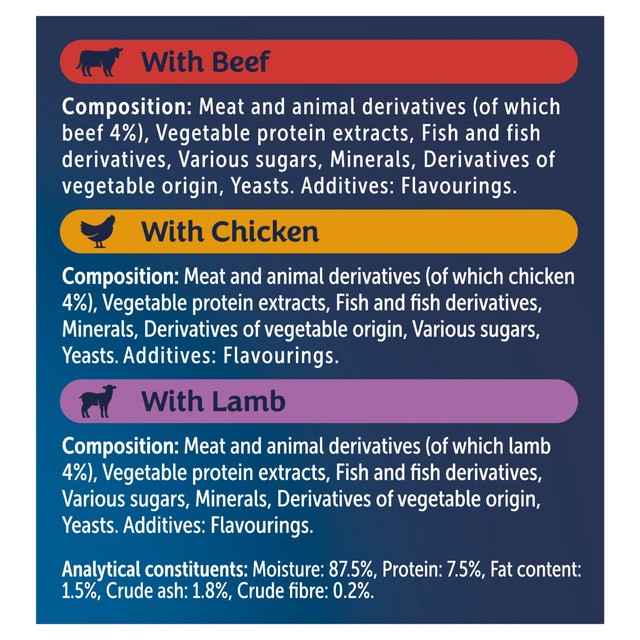 Felix wet cat food Chicken, Beef & Lamb 6 x 48g - British product