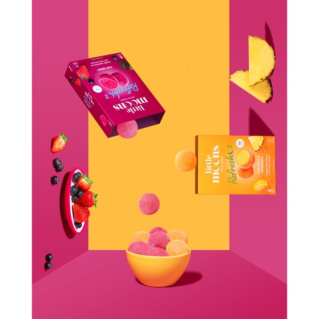 Little Moons pineapple and mandarin mochi sorbet bites 6x32g, UK version