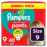 Pampers Baby Dry nappy pants size 9 jumbo, imported from the UK