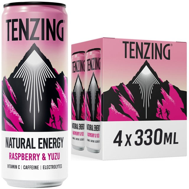 Tenzing energy drink raspberry and yuzu 4 x 330ml (British brand)