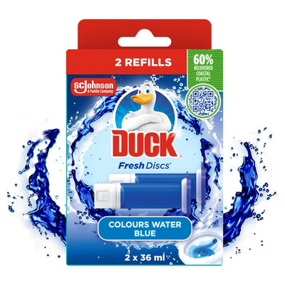 Toilet Duck Fresh Disc Duo Refills Blue Toilet Bowl Gel Discs 2 x 36ml