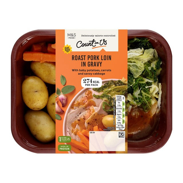 M&S Roast Pork Loin with Gravy 360g imported from the UK