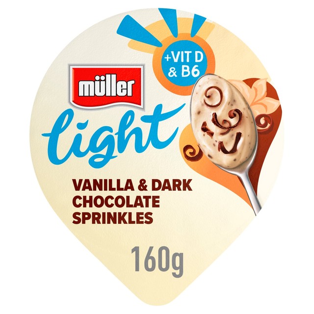 Muller Light vanilla fat free yogurt 160g, imported from the UK