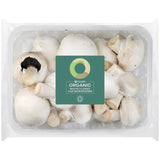 Ocado organic white closed cup mushrooms 250g, imported from the UK