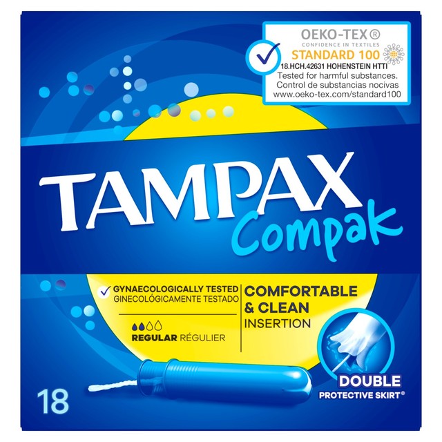 Tampax Compak Regular tampons 18 pack (British brand)