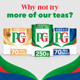PG Tips decaf black tea bags 203g, imported from the UK