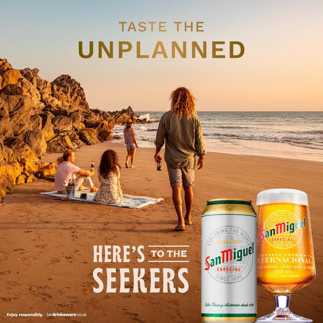San Miguel Especial lager beer in 10 x 440ml cans (British brand)