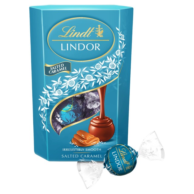 Lindt Lindor salted caramel chocolate truffles box 200g, UK version