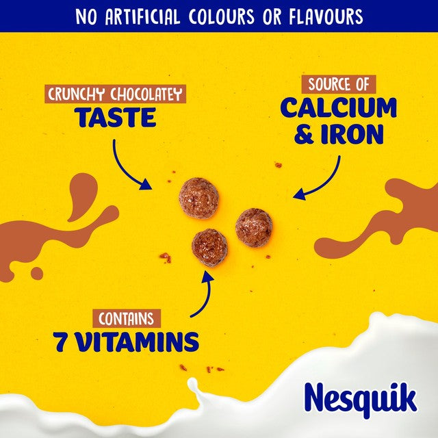 Nesquik chocolate minis breakfast cereal 300g, imported from the UK