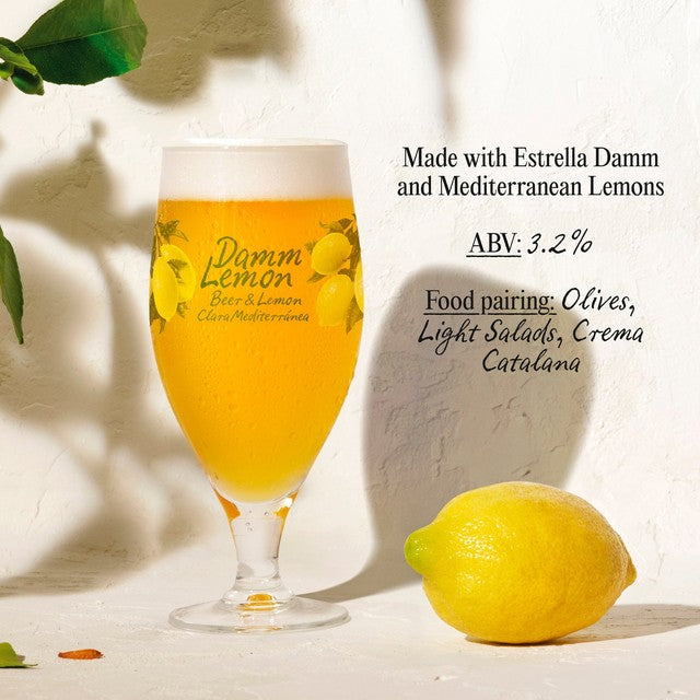 Damm lemon lager beer mix 4x330ml cans, imported from the UK