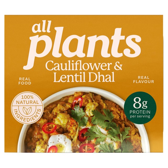 Plants Cauliflower & Lentil Dhal frozen ready meal 300g - British product