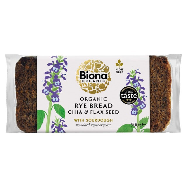 Biona Organic Rye Chia Flax Bread 500g - British product