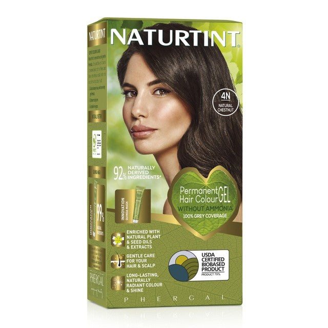Naturtint Permanent Hair Colour Gel 4N Natural Chestnut, imported from the UK