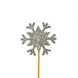 Silver Glitter Snowflake Christmas Cupcake Toppers