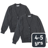 M&S Girls Cotton Cardigan Grey 4-5 Years, imported from the UK
