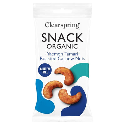 Clearspring Organic Tamari Roasted Cashew Nuts Savoury Snack 30g