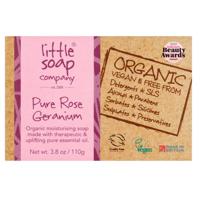 Little Soap Company Organic Bar Soap Rose Geranium 110g