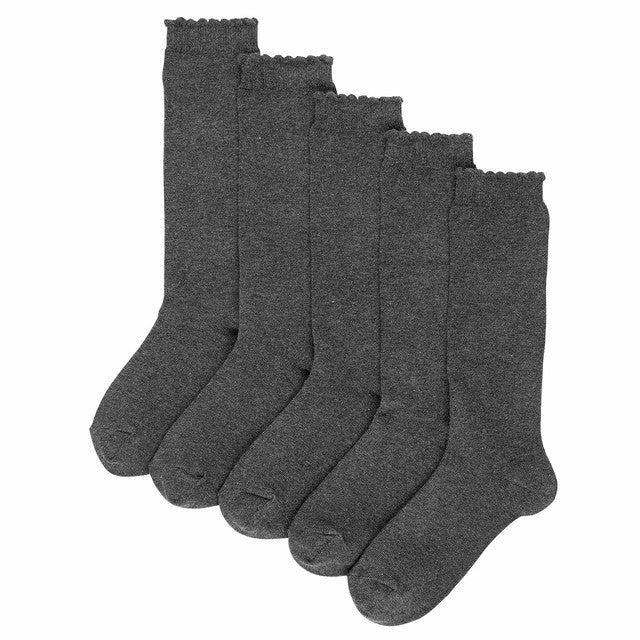 M&S girls knee high socks grey 6-8.5 pack, imported from the UK