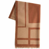M&S woven geometric scarf natural, imported from the UK