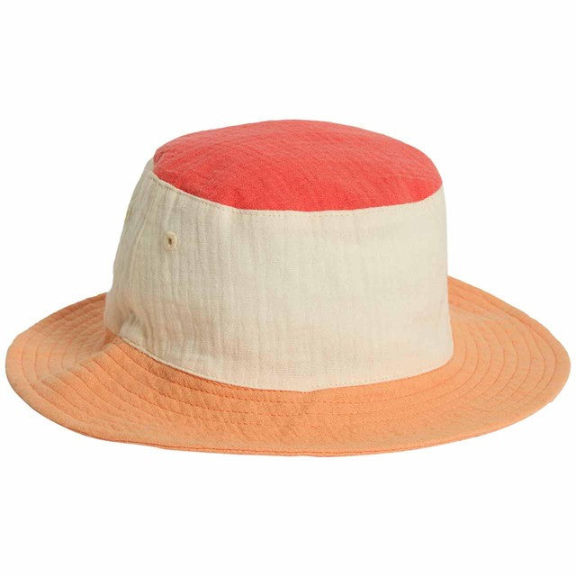 M&S colour block pink bucket hat for 6-12 months, imported from the UK