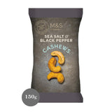 M&S Sea Salt and Black Pepper Cashew Nuts Snacks 150g
